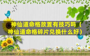 神仙道命格放置有技巧吗（神仙道命格碎片兑换什么好）