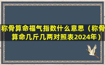 称骨算命福气指数什么意思（称骨算命几斤几两对照表2024年）