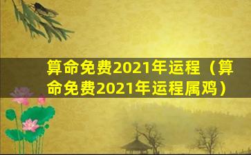 算命免费2021年运程（算命免费2021年运程属鸡）