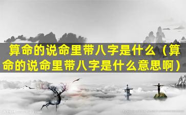 算命的说命里带八字是什么（算命的说命里带八字是什么意思啊）