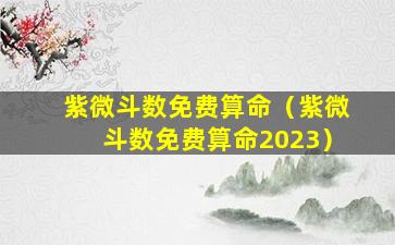 紫微斗数免费算命（紫微斗数免费算命2023）