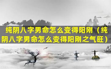 纯阴八字男命怎么变得阳刚（纯阴八字男命怎么变得阳刚之气旺）