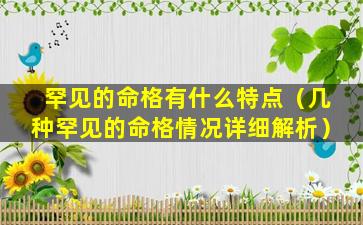 罕见的命格有什么特点（几种罕见的命格情况详细解析）