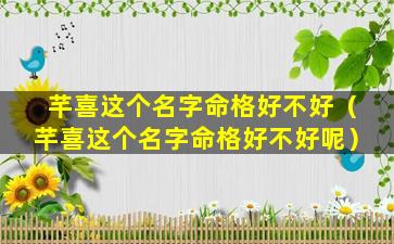 芊喜这个名字命格好不好（芊喜这个名字命格好不好呢）