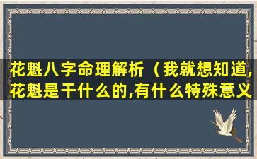 花魁八字命理解析（我就想知道,花魁是干什么的,有什么特殊意义）