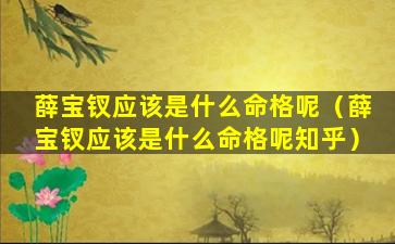 薛宝钗应该是什么命格呢（薛宝钗应该是什么命格呢知乎）