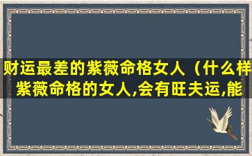 财运最差的紫薇命格女人（什么样紫薇命格的女人,会有旺夫运,能够夫荣子贵）