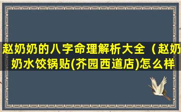 赵奶奶的八字命理解析大全（赵奶奶水饺锅贴(芥园西道店)怎么样）