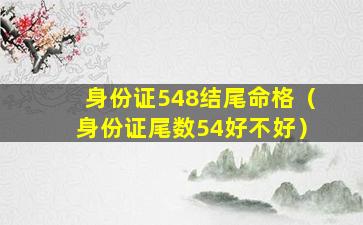 身份证548结尾命格（身份证尾数54好不好）