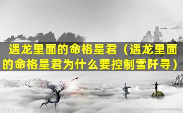 遇龙里面的命格星君（遇龙里面的命格星君为什么要控制雪阡寻）