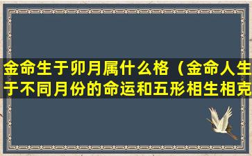 金命生于卯月属什么格（金命人生于不同月份的命运和五形相生相克的关系）