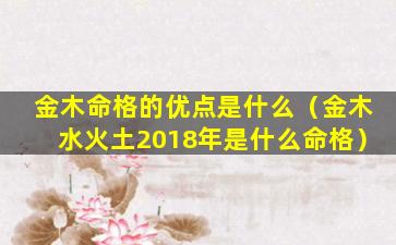 金木命格的优点是什么（金木水火土2018年是什么命格）