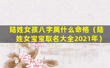 陆姓女孩八字属什么命格（陆姓女宝宝取名大全2021年）