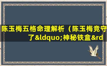 陈玉梅五格命理解析（陈玉梅竞守了“神秘铁盒”40年!终于才打开了）