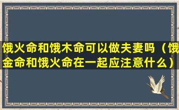 饿火命和饿木命可以做夫妻吗（饿金命和饿火命在一起应注意什么）