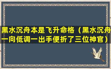 黑水沉舟本是飞升命格（黑水沉舟一向低调一出手便折了三位神官）